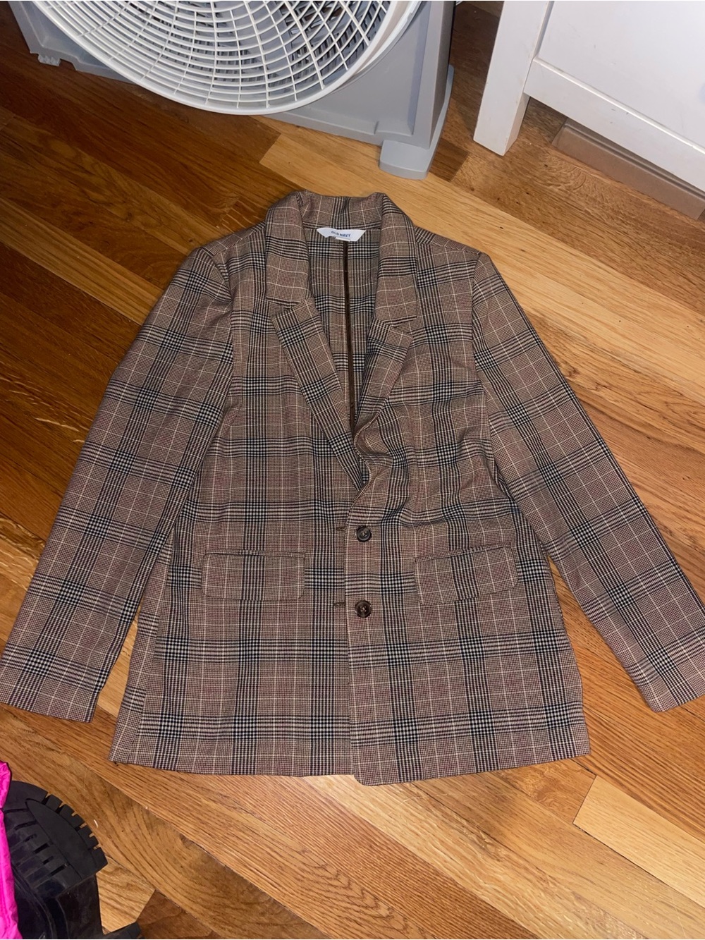 Old Navy Brown Plaid Tailored Blazer